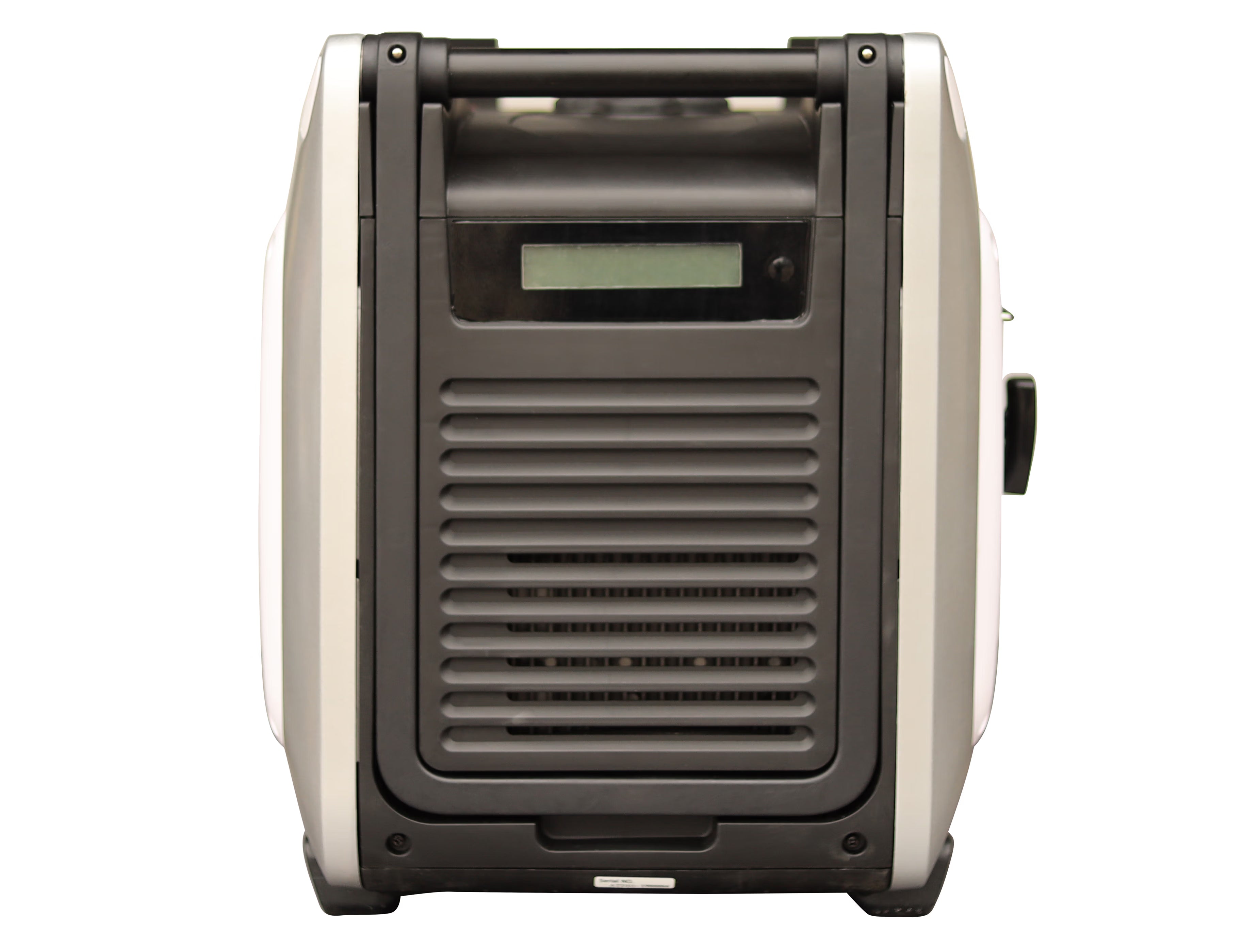 Portable generator with a digital display on a white background