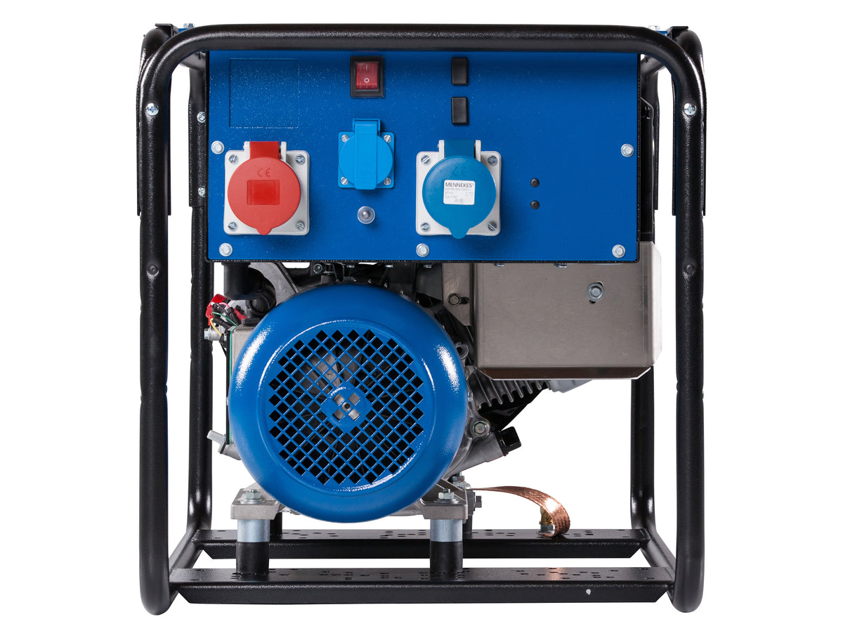Blue portable generator on a white background