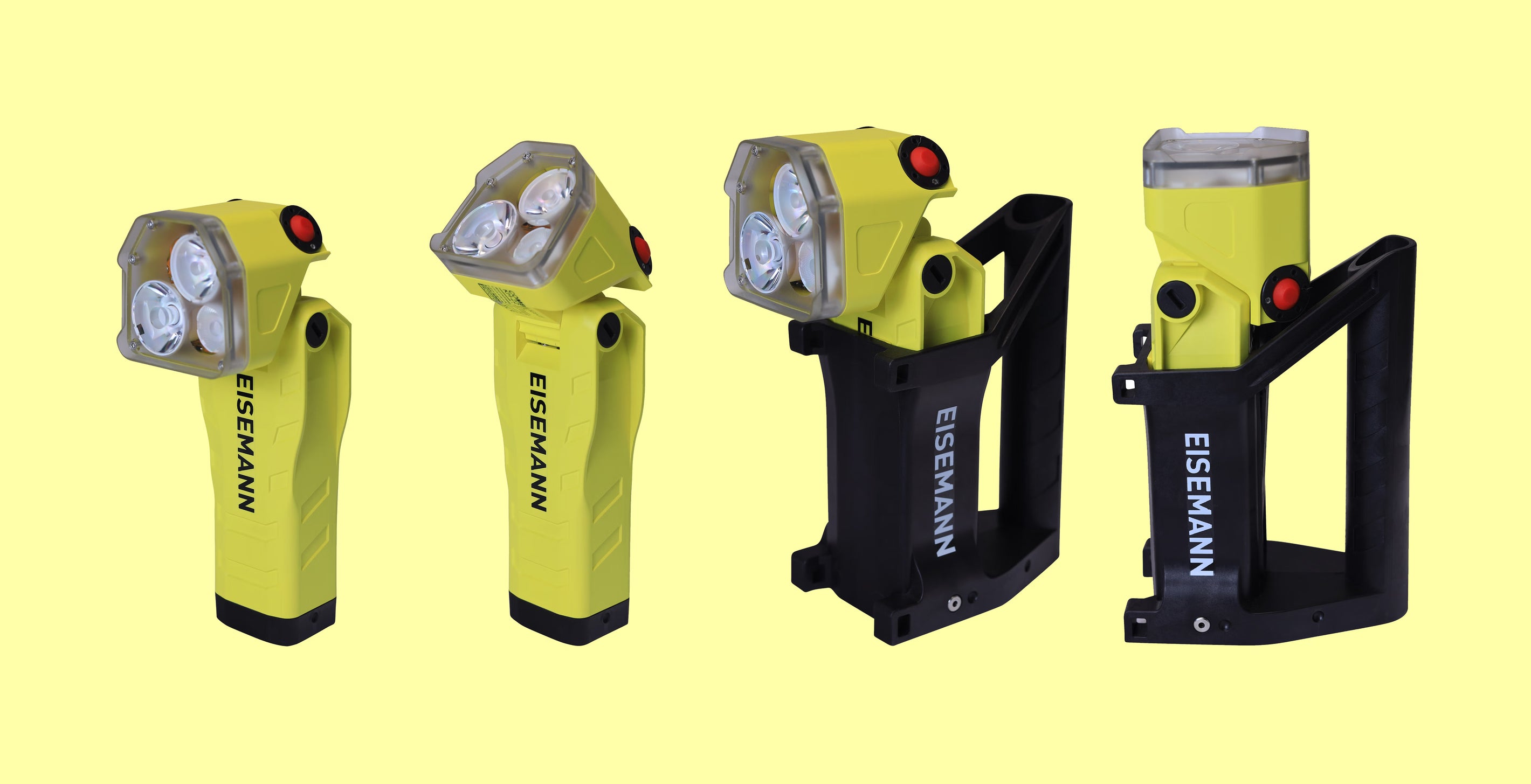 EISEMANN light product selection on a yellow background 